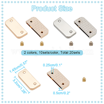 20 комплект 2-цветных наконечников из цинкового сплава с железным винтом&nbsp;DIY-WR0002-60-1