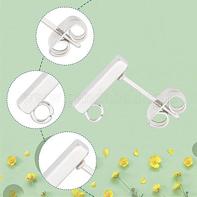 Фурнитура для сережек-гвоздиков из нержавеющей стали 304 STAS-UN0019-62P-1