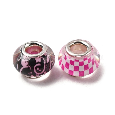 Европейские бусины из прозрачной смолы с печатью RESI-C063-03D-1