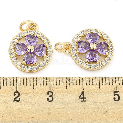 Покрытие стойки латунь микропаве прозрачные подвески из кубического циркония KK-F089-02G-1