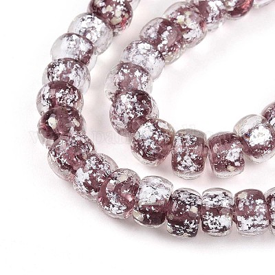 Светящиеся стеклянные бусины ручной работы из серебряной фольги FOIL-N029-02B-04-1