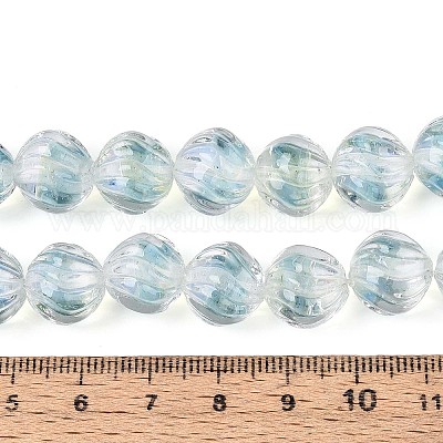 Фактурные внутренние бусины-лэмпворк ручной работы с цветком LAMP-T024-07D-1