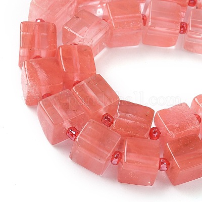 Вишневого кварца стеклянные бусы пряди G-D338-A08-1