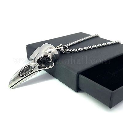 Готические мужские ожерелья с подвеской из нержавеющей стали в виде черепа ворона в стиле скандинавского викинга FQ2781-1