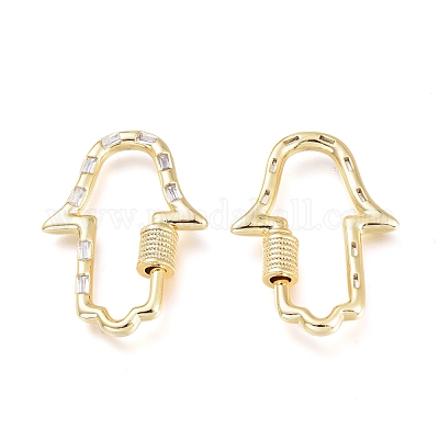 Латунь микропаве кубический цирконий винт карабин подвески с замком KK-M206-09G-01-1