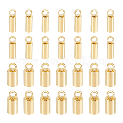 Stainless Steel Leather Cord Clasp Gold Crimp Tip End Connectors
