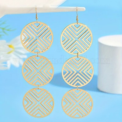 Плоские круглые серьги-подвески из сплава FS-WG3E16A-01-1