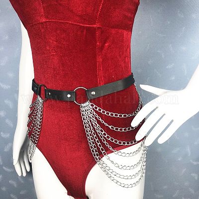 Женские ремни-цепочки из сплава и многослойной искусственной кожи в стиле панк FS-WG2C119-02-1