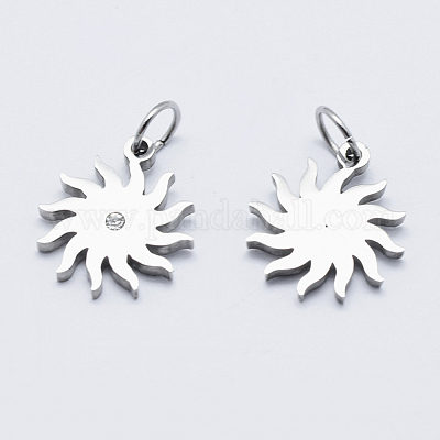 Подвески из экологически чистой хирургической нержавеющей стали 316 с микропаве из кубического циркония RB-I078-72P-NR-1