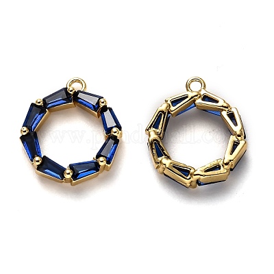 Латунные микропаве прозрачные подвески с фианитом KK-B028-04G-B-1