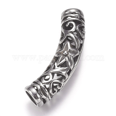 Полые трубчатые бусины из нержавеющей стали 304 STAS-I082-09AS-1