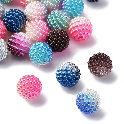 50 шт.5 цвета акриловые бусины из искусственного жемчуга OACR-FP0001-16-1