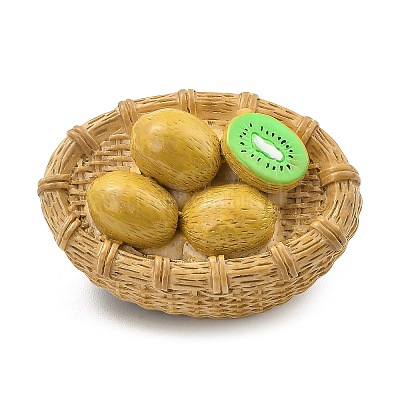 Кабошоны с имитацией фруктов из непрозрачной смолы RESI-G076-01F-1