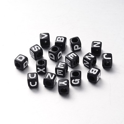 Perles de trou horizontales acryliques initiales&nbsp;OACR-E001-5-1