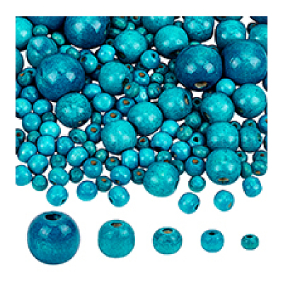 1005 шт. 5 стиля крашеных бусин из натурального дерева WOOD-PH0003-42B-1