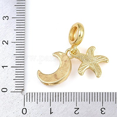 Латунные европейские подвески в виде морской звезды и луны KK-I352-15G-1