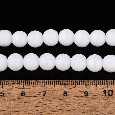 Нити из матовых непрозрачных стеклянных бусин GLAA-T032-P8mm-MBB02-1