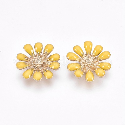 Позолоченные эмалевые кабошоны из сплава ENAM-WH0005-A05-1