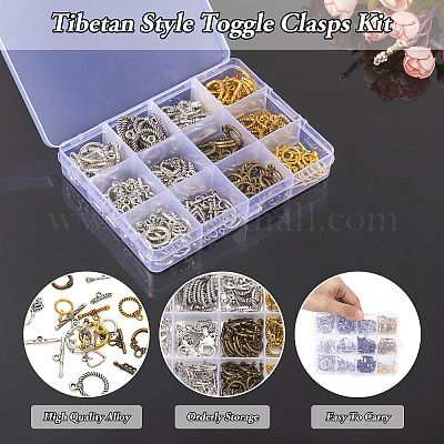 Сплавочные застежка тоггл тибетского стиля PALLOY-TA0001-48-1