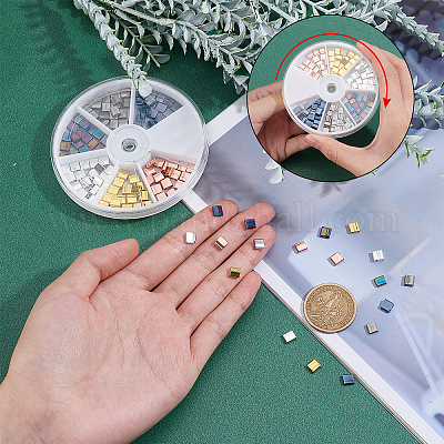 120шт 6 цвета гальванических стеклянных бусин SEED-AR0001-04-1