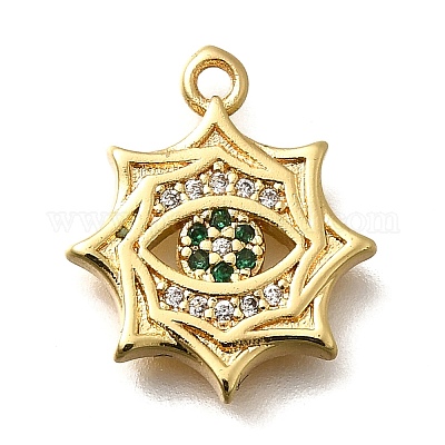 Латунные микро проложить кубического циркония подвески KK-U055-21G-1