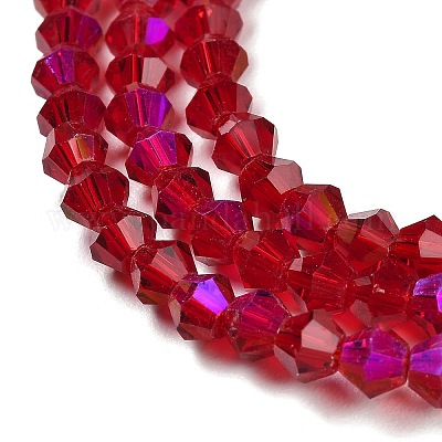 Прозрачные стеклянные бусины гальваническим пряди GLAA-F029-4mm-D27-1