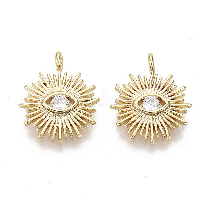 Латунные микропаве прозрачные подвески с фианитом KK-S356-075-NF-1