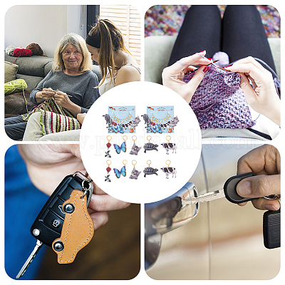 Непрозрачные акриловые подвесные маркеры «животные и розы» HJEW-AB00358-1