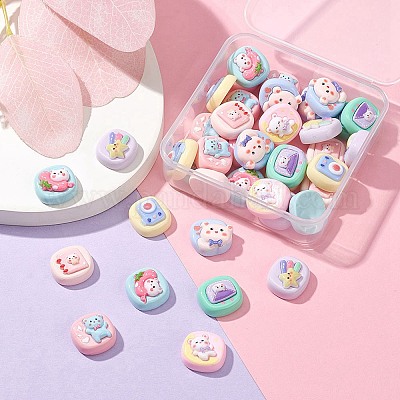 40шт 8 стиля непрозрачные милые мультяшные смоляные кабошоны CRES-YW0001-18-1