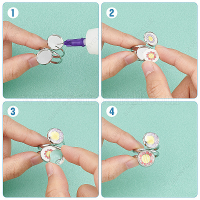 Набор для самостоятельного изготовления пустого куполообразного пальца DIY-SC0021-12-1