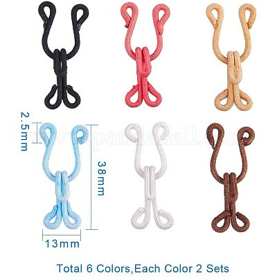  EXCEART 40 Sets Hook and Eye Button Shawl Collar Clasp Hook and  Eye Clasp Bra Sewing Eye Closure Swimwear Eye Fastener Hook and Bar Closure  Clasps for Clothing Buckle Wrought Iron