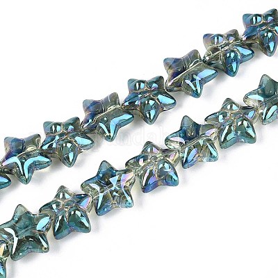 Стеклянные бусины с гальваническим покрытием  EGLA-N020-01C-1