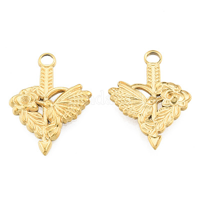 Ионное покрытие (ip) 201 нержавеющая сталь подвеска со стразами STAS-N098-245LG-1