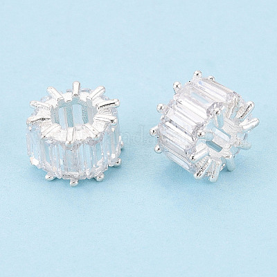 925 бусина из стерлингового серебра с прозрачными кубическими цирконами STER-T008-41S-1