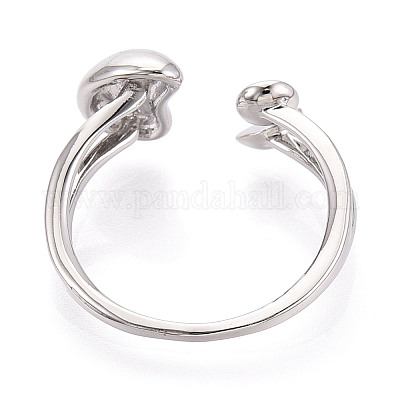 Закрепки для колец-манжет из латуни в форме луны KK-T076-40P-1