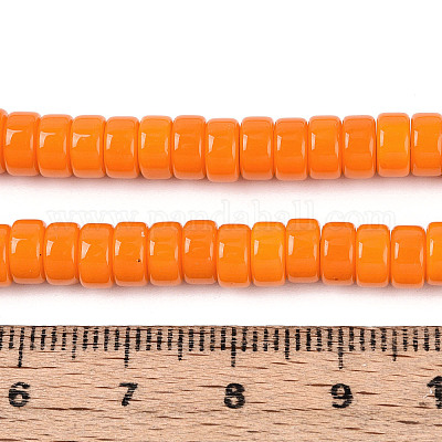 Непрозрачные сплошные цветные стеклянные бусины GLAA-N026-3x6mm-04-1