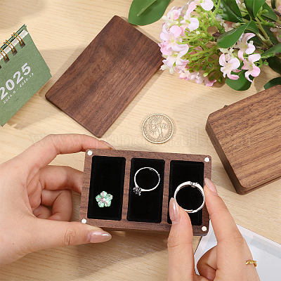 Деревянный магнит и бархатная коробочка для хранения вещей в форме куба CON-WH0200-06C-1