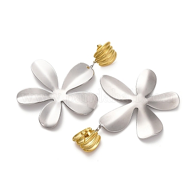 Серьги-гвоздики из нержавеющей стали 304 EJEW-K296-02GP-04-1