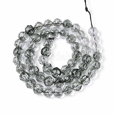 Хрустящие прозрачные стеклянные бусины нити GLAA-N063-8mm-01-1