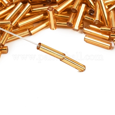 Серебряные подкладке прозрачное стекло стеклярусом SEED-R028-2x9-B01-1