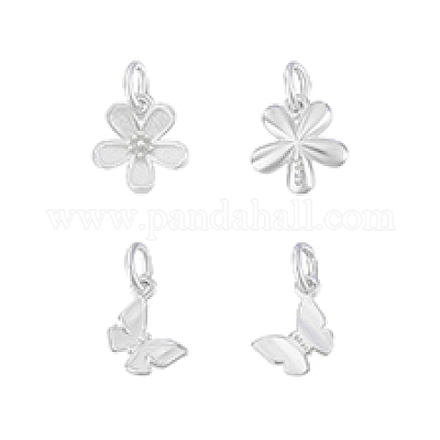 4 шт. 2 стиля 925 подвески из стерлингового серебра с соединительными кольцами и 925 штампа STER-PH0003-44-1