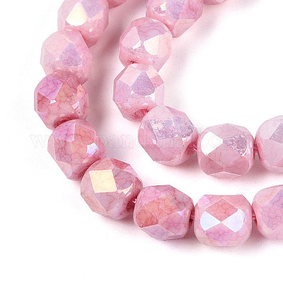 Антикоррозийные гальванические стеклянные бусины GLAA-N057-6mm-03-1