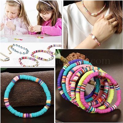 1 нить бусины из полимерной глины ручной работы CLAY-SC0001-32-1