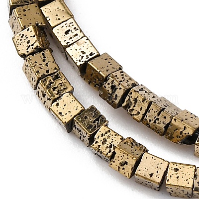 Гальванические бусины из натуральной лавы G-A256-B01-01D-1