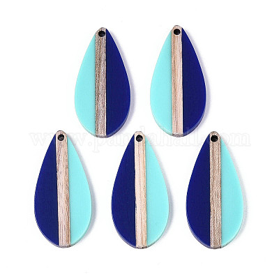 Кулоны из непрозрачной смолы и дерева RESI-T057-72A-1