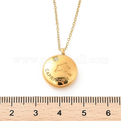 Ожерелья с подвесками в виде созвездий из нержавеющей стали 304 с прозрачным кубическим цирконием NJEW-R021-02G-02-1