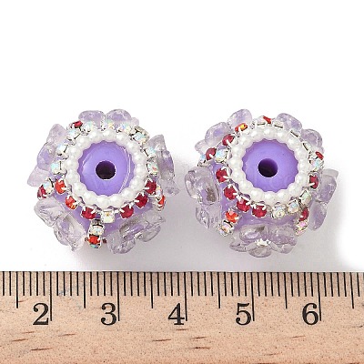 Бусины из смолы в виде цветка со стразами CLAY-NH0003-05S-1