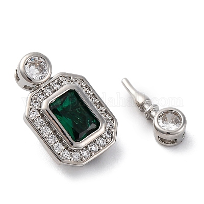 Латунные микро проложить кубического циркония ящик с застежками KK-P291-32P-1