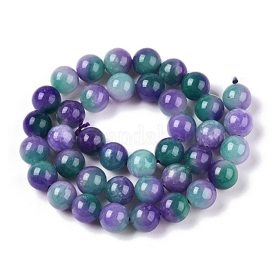 Окрашенные природные белый нефрит бисер пряди G-T138-10mm-210-8-1