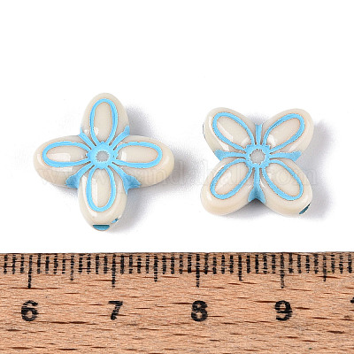 Окрашенные непрозрачные акриловые бусины OACR-T029-02S-1